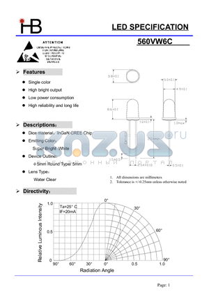 560VW6C datasheet - LED