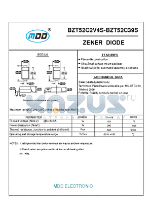 BZT52C3V6S datasheet - ZENER DIODE