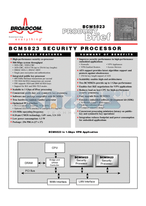 BCM5823 datasheet - SECURITY PROCESSOR