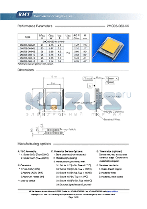 2MC06-083-10 datasheet - Blank ceramics (not metallized) Metallized (Au plating) Blank, tinned Copper