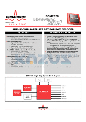 BCM7328 datasheet - SINGLE-CHIP SATELLITE SET-TOP BOX DECODER