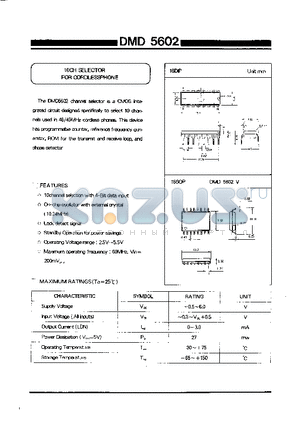 DMD5602 datasheet - 10CH SELECTOR FOR CORDLESSPHONE