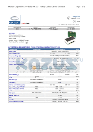 563-120.0M-3FN-TP110 datasheet - PECL Output