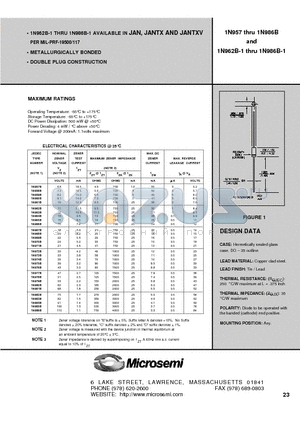 1N958C datasheet - METALLURGICALLY BONDED  DOUBLE PLUG CONSTRUCTION