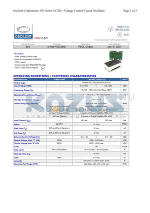 563-120.0M-5JN-TP110 datasheet - PECL Output