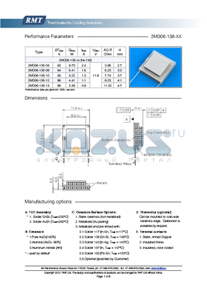 2MD06-138-15 datasheet - Blank ceramics (not metallized) Metallized (Au plating) Blank, tinned Copper