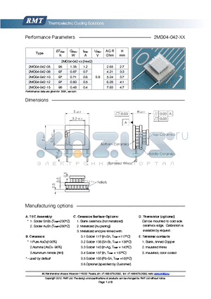 2MD04-042-15 datasheet - Blank ceramics (not metallized) Metallized (Au plating) Blank, tinned Copper