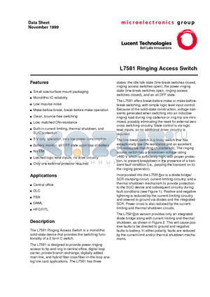 ATTL7581AAE datasheet - Ringing Access Switch