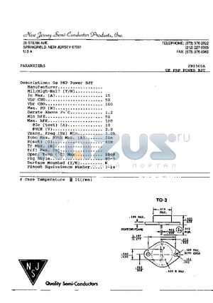 2N1560A datasheet - GE PNP POWER BJT