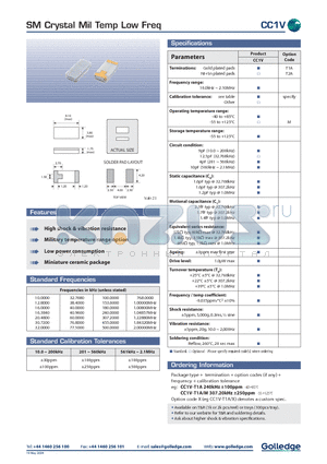 CC1V-T1M datasheet - SM Crystal Mil Temp Low Freq