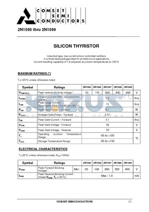 2N1598 datasheet - SILICON THYRISTOR