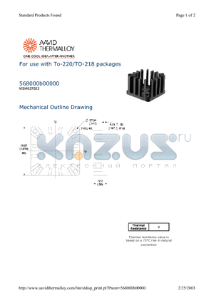568000B00000 datasheet - For use with To-220/TO-218 packages