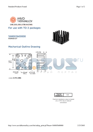 568003B00000 datasheet - For use with TO-3 packages