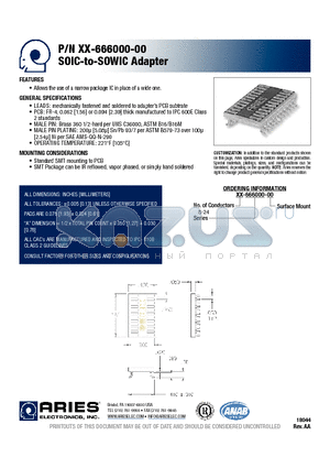 12-666000-00 datasheet - SOIC-to-SOWIC Adapter