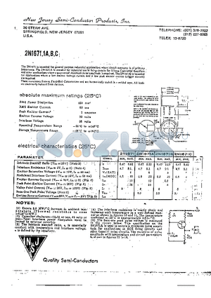 2N1671 datasheet - intended for general purpose industrial applications where circuit economy is of primary importance