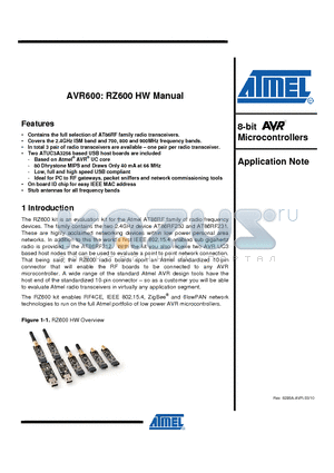ATUC3A3256 datasheet - AVR600: RZ600 HW Manual