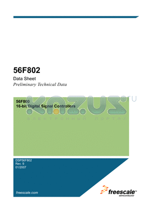 56F802 datasheet - 16-bit Digital Signal Controllers