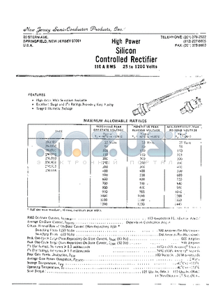 2N1911 datasheet - High Power Silicon Controlled Rectifier 110 A RMS 25 to 1200 Volts