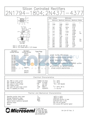 2N1796 datasheet - Silicon Controlled Rectifiers