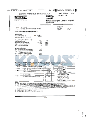 2N2219 datasheet - NPN Small Signal General Purpose Amplifiers