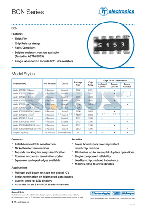 BCN_12 datasheet - Range extended to include 0201 size resistors