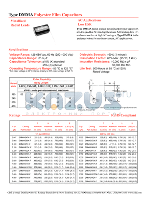 DMMABP33K-F datasheet - Polyester Film Capacitors