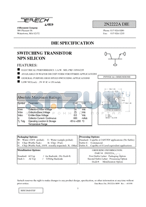 2N2222ABS datasheet - SWITCHING TRANSISTOR NPN SILICON