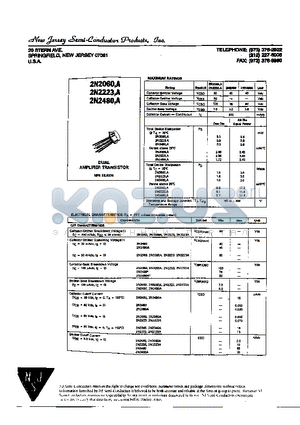 2N2223A datasheet - DUAL AMPLIFIER TRANSISTOR