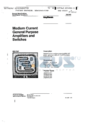 2N22905A datasheet - Medium Current General Purpose Amplifiers and Switches