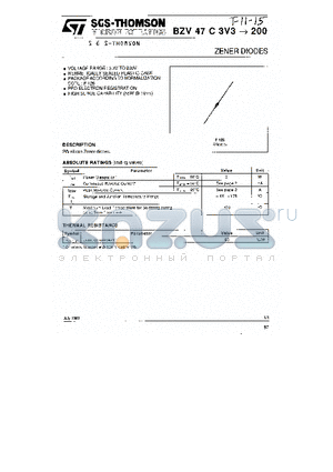 BZV47C56 datasheet - 2W silicon Zener diodes