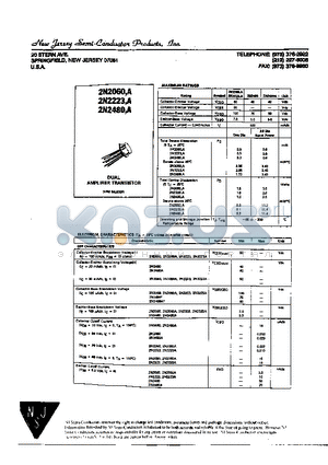 2N2480 datasheet - 20 STERN AVE SPRINGFIELD,NEW JERSEY 07081 U.S.A