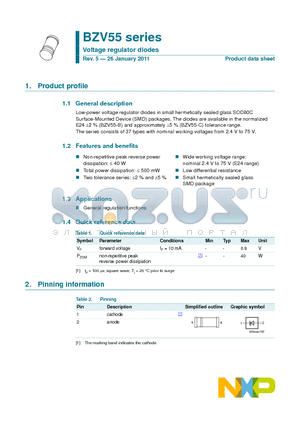 BZV55-B10 datasheet - Voltage regulator diodes