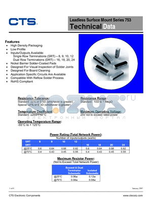 753093560JPTR7 datasheet - Leadless Surface Mount
