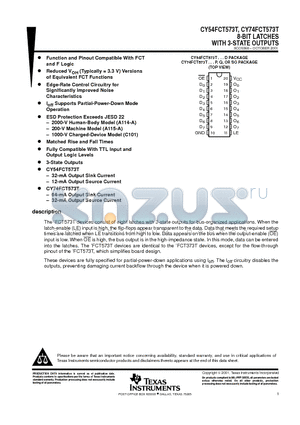 CY54FCT573T_08 datasheet - 8-BIT LATCHES WITH 3-STATE OUTPUTS