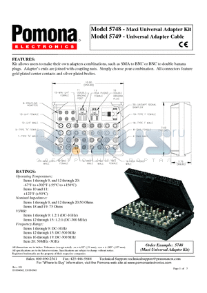 5740 datasheet - Maxi Universal Adapter Kit
