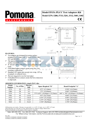 5733 datasheet - PLCC Test Adapters Kit