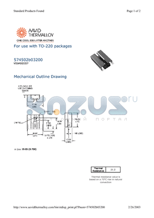 574502B03200 datasheet - For use with TO-220 packages