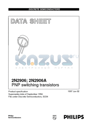 2N2906A datasheet - PNP switching transistors
