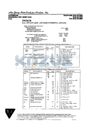 2N2979 datasheet - OUAL NPN LOW LEVEL LOW NOISE DIFFERENTIAL AMPLIFIER