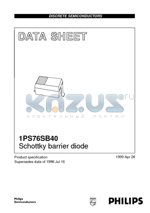 1PS76SB40 datasheet - Schottky barrier diode