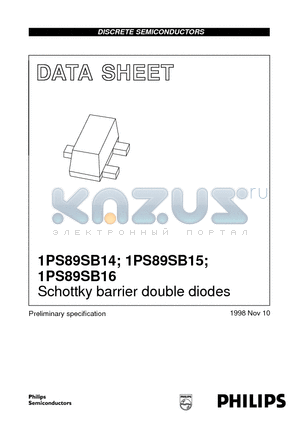 1PS89SB16 datasheet - Schottky barrier double diodes