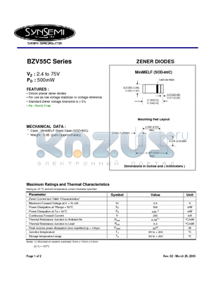 BZV55C12 datasheet - ZENER DIODES