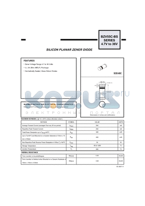 BZV55C18BSB datasheet - SILICON PLANAR ZENER DIODE