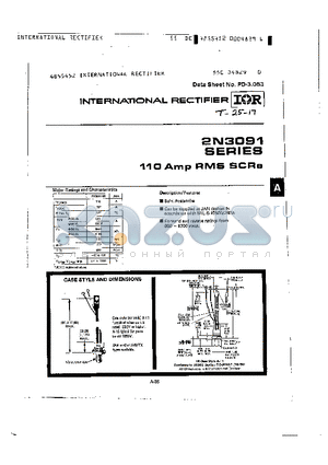 2N3091 datasheet - 110 AMP RMS SCRS