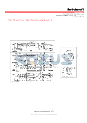 1200 datasheet - LONG FRAME (1/4) TELEPHONE JACK PANELS