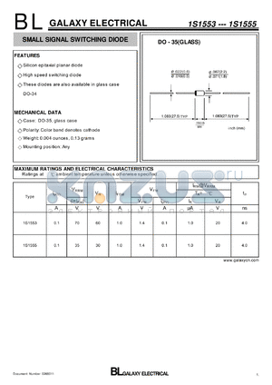 1S1555 datasheet - SMALL SIGNAL SWITCHING DIODE