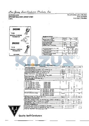 2N3300 datasheet - SPRINGFIELD, NEW JERSEY 07081