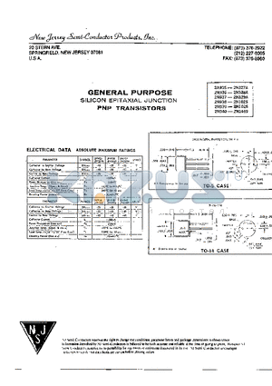 2N327A datasheet - GENERAL PURPOSE SILICON EPITAXIAL JUNCTION PNP TRANSISTOR