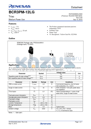 BCR3PM-12LG_10 datasheet - Triac