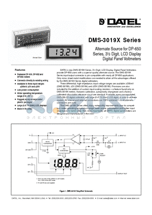 DMS-30193 datasheet - Alternate Source for DP-650 Series, 3m Digit, LCD Display Digital Panel Voltmeters